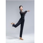 MK552-LWomen's High Waist Pleated Latin Dance Trousers