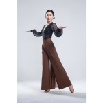 MT363Ladies Waltz V-Neck Sheer Long Sleeve Top