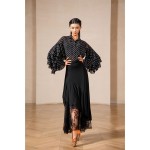 MQ813Asymmetrical Flowy Waltz Tango Practice & Performance Half Skirt
