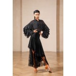 MQ813Asymmetrical Flowy Waltz Tango Practice & Performance Half Skirt