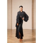 MQ813Asymmetrical Flowy Waltz Tango Practice & Performance Half Skirt