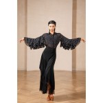 MQ813Asymmetrical Flowy Waltz Tango Practice & Performance Half Skirt