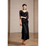 MY817Tiered Ruffle Flowy Waltz Tango Practice & Performance Gown