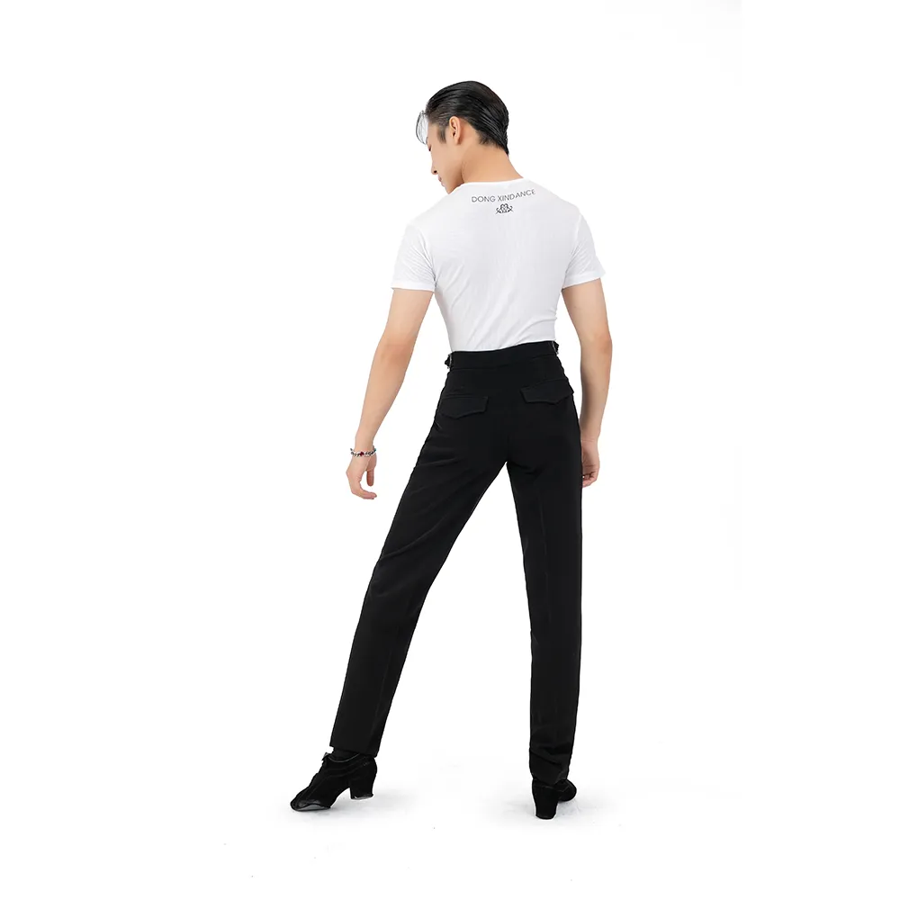 NK162Men Black Pleated  Latin Ballroom Dance Trousers  Competition Practice Pants